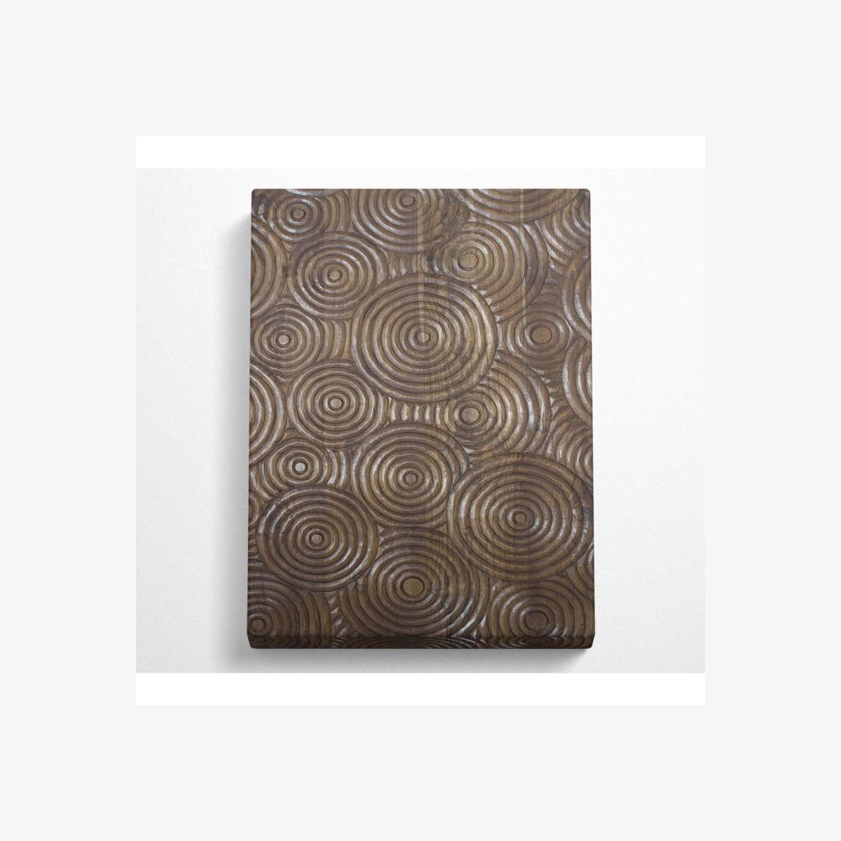 Brown Abstract Circles Canvas Print - Black / 66.04cm