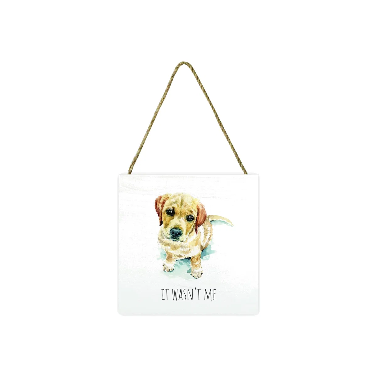 Louise Nisbet (Golden Retriever) Wooden Block - White – image 1