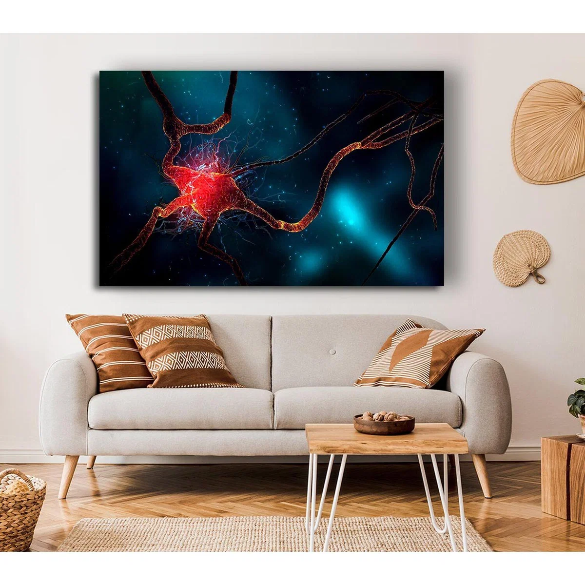 Neuron Canvas Print Wall Art - Yellow / 50.8cm – image 4