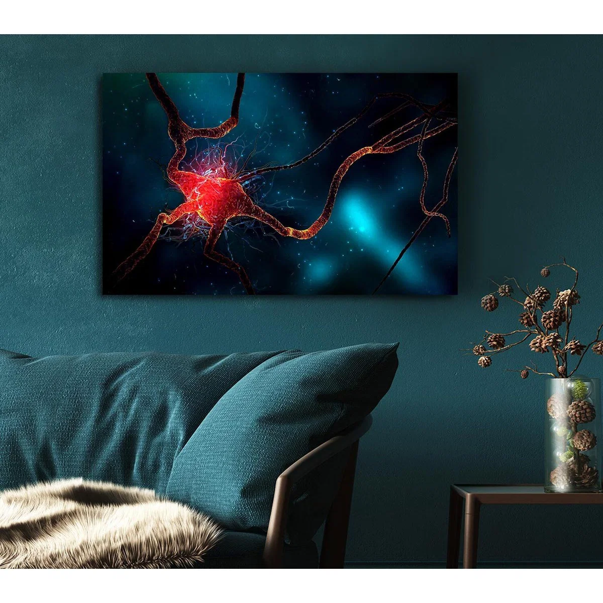 Neuron Canvas Print Wall Art - Yellow / 50.8cm – image 5