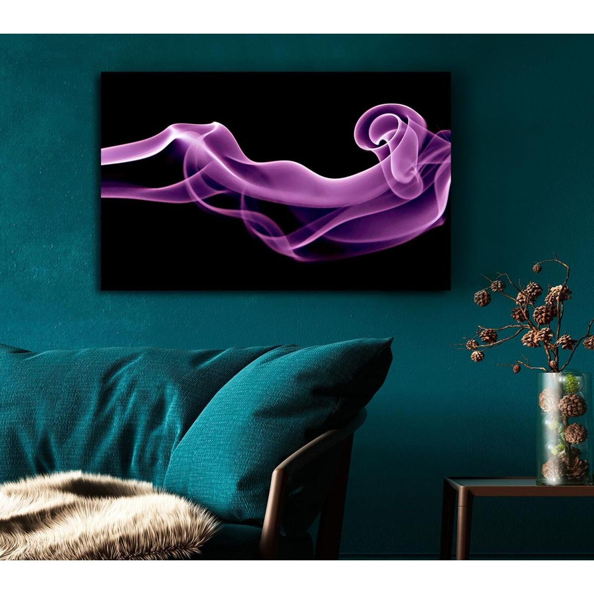 Purple Smoke Canvas Print Wall Art - Yellow / 35.56cm – image 5