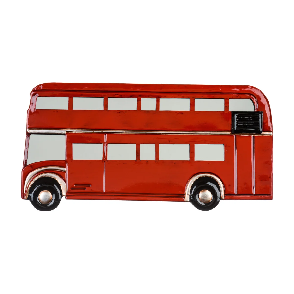 Red London Bus Metal Wall Art - Red