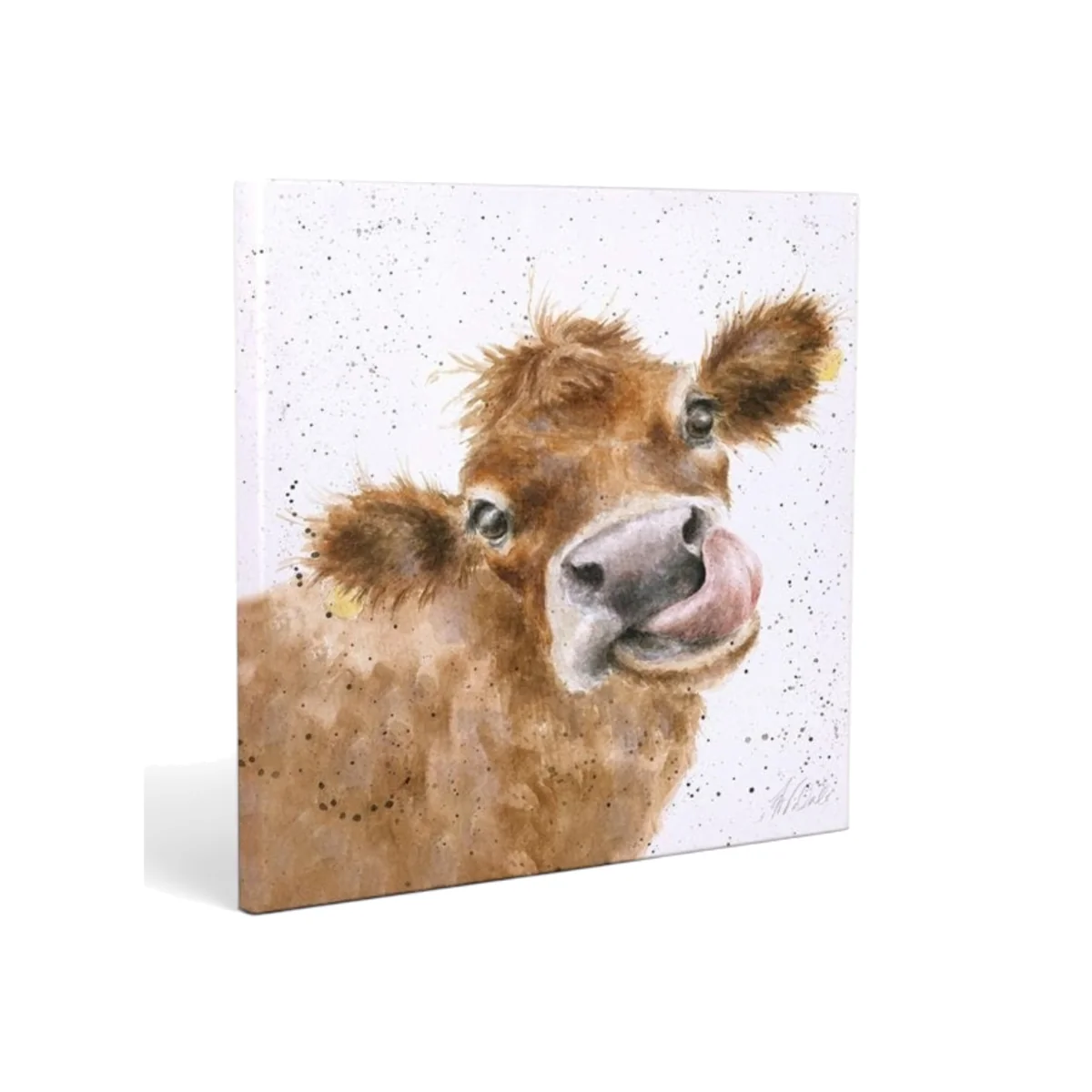 "Moooo" Cow Canvas - Brown