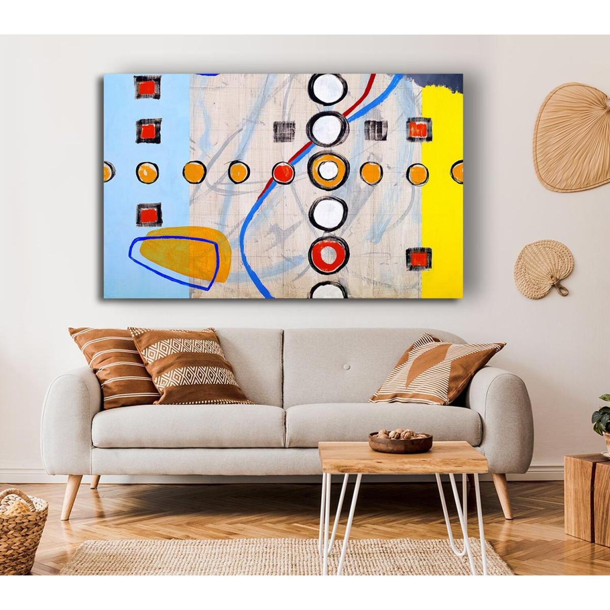 All Circles And Squares - Yellow / Double XL 40 x 56 Inches – image 3