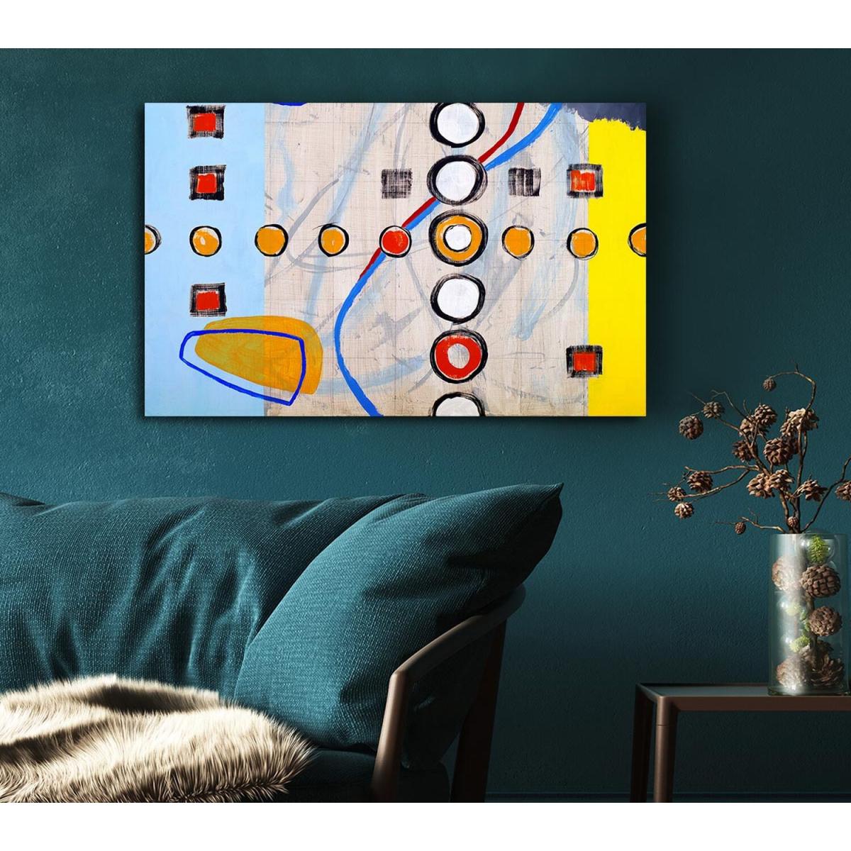 All Circles And Squares - Yellow / Double XL 40 x 56 Inches – image 4