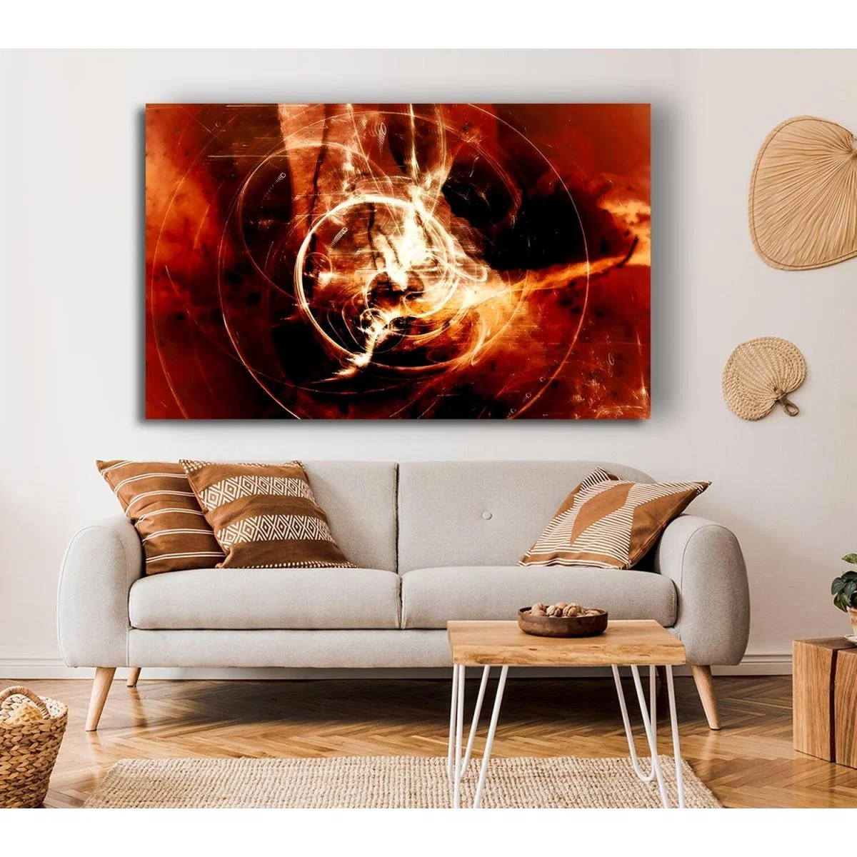 Orange Planet Of Light Canvas Print Wall Art - Yellow / 35.56cm – image 4