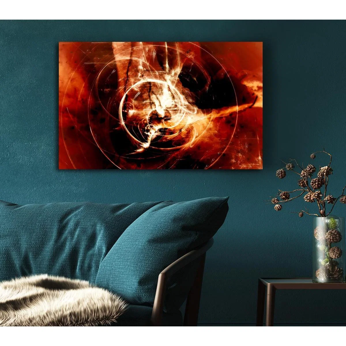 Orange Planet Of Light Canvas Print Wall Art - Yellow / 35.56cm – image 5