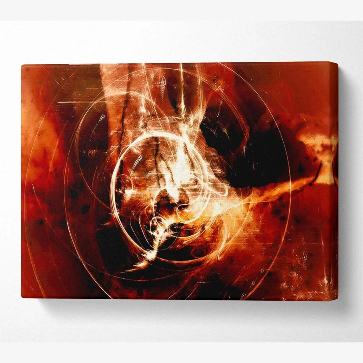 Orange Planet Of Light Canvas Print Wall Art - Yellow / 35.56cm – image 1