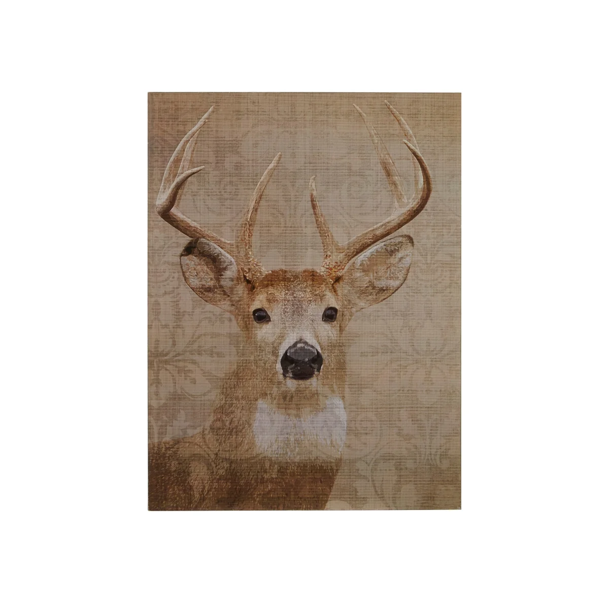 Madera Stag Damask Wall Plaque - Brown