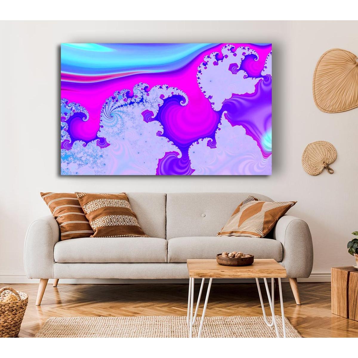 Psychedelic Wave Canvas Print Wall Art - Yellow / 66.04cm – image 4