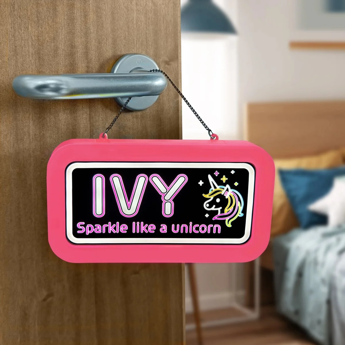 Ivy Pre-personalised Light-Up Neon Bedroom Sign - Black – image 8