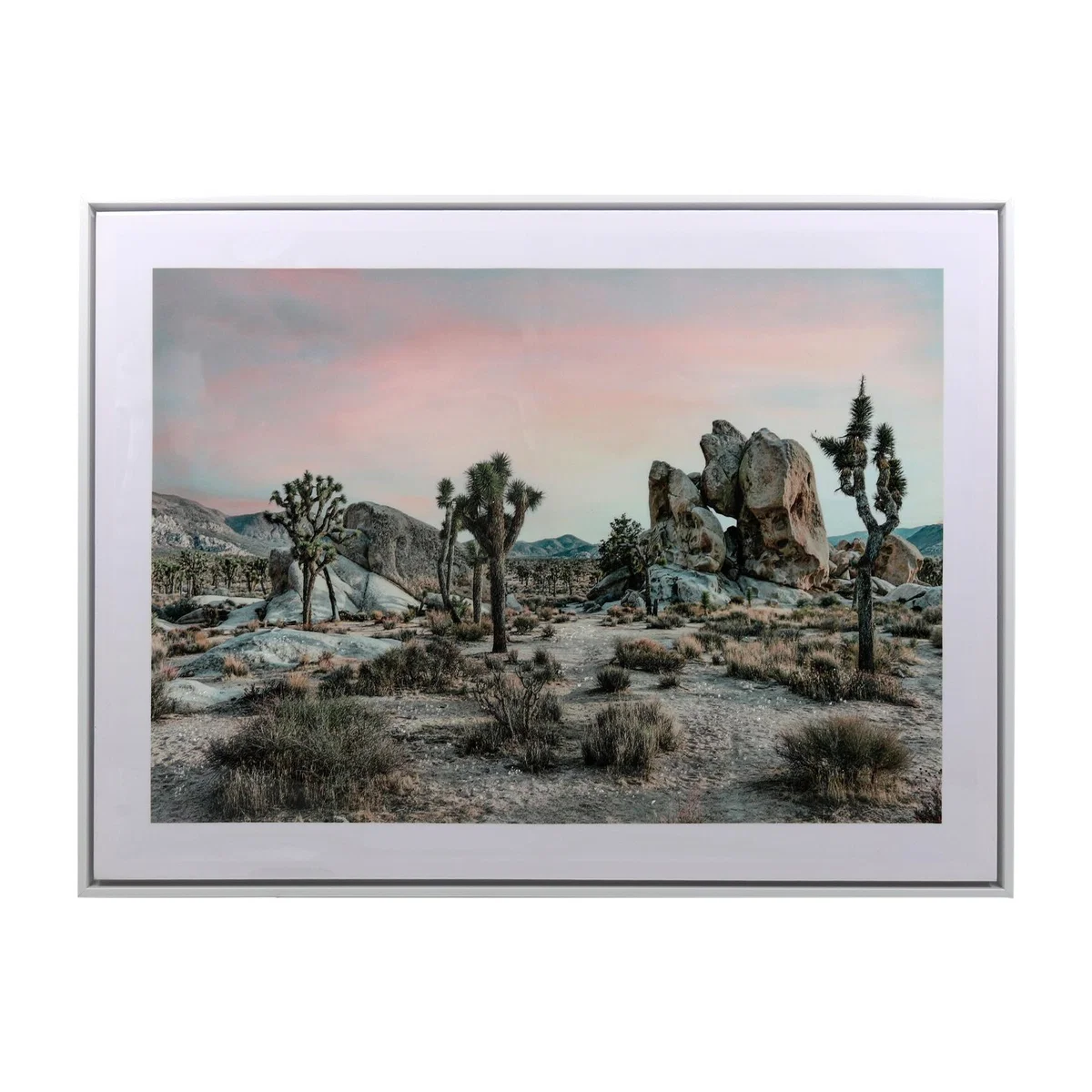Desert Landscape Gloss Art - White