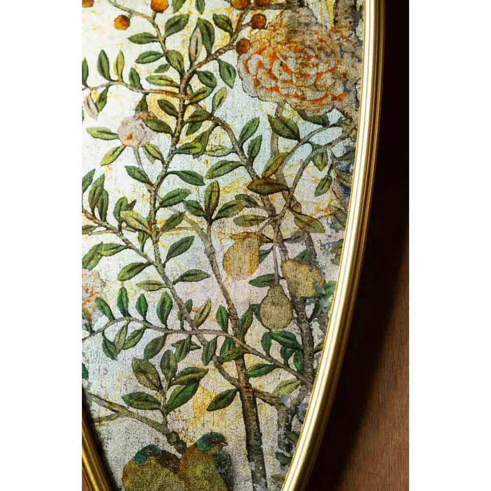 Set of 2 Framed Oval Chinoiserie Wall Hangings – image 5