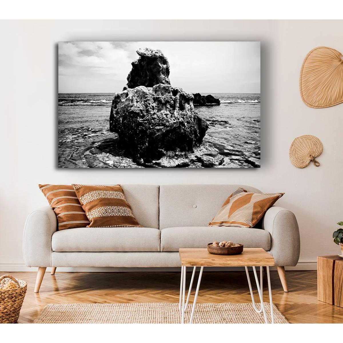 The Rock Of The Ocean B n W - Yellow / Medium 20 x 32 Inches – image 2