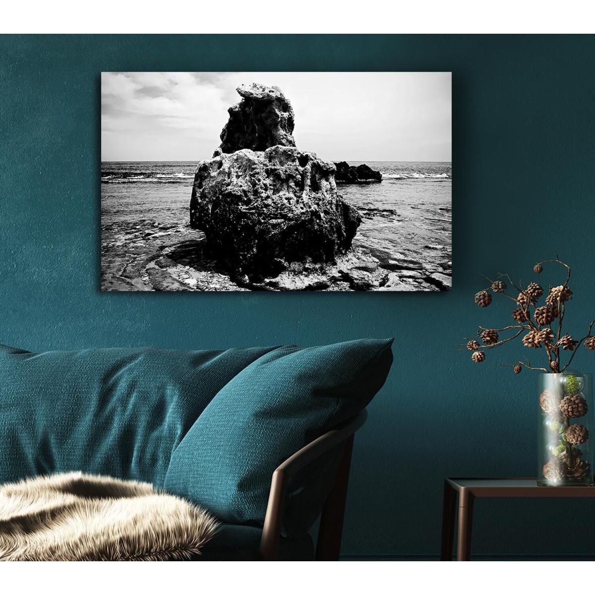 The Rock Of The Ocean B n W - Yellow / Medium 20 x 32 Inches – image 3