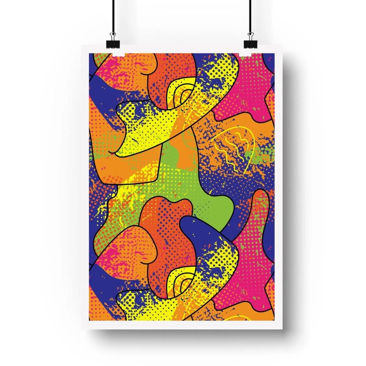 Bright Abstract Pattern Art Print - Red / 84.1cm – image 3