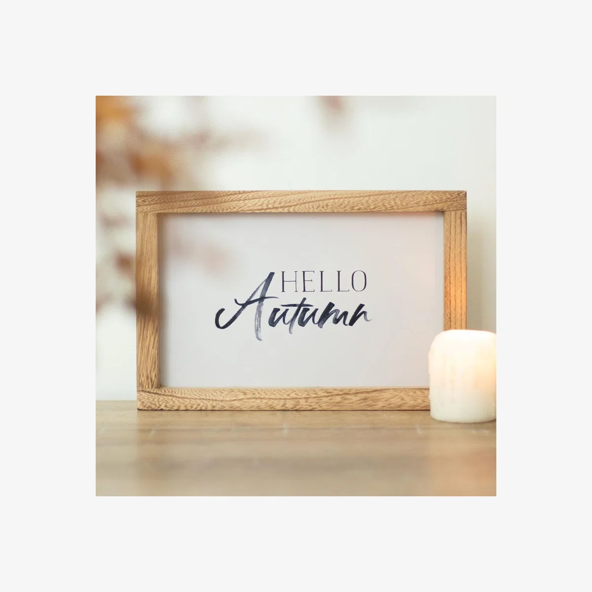 Hello Autumn Wooden Frame Sign - H20 x W30cm