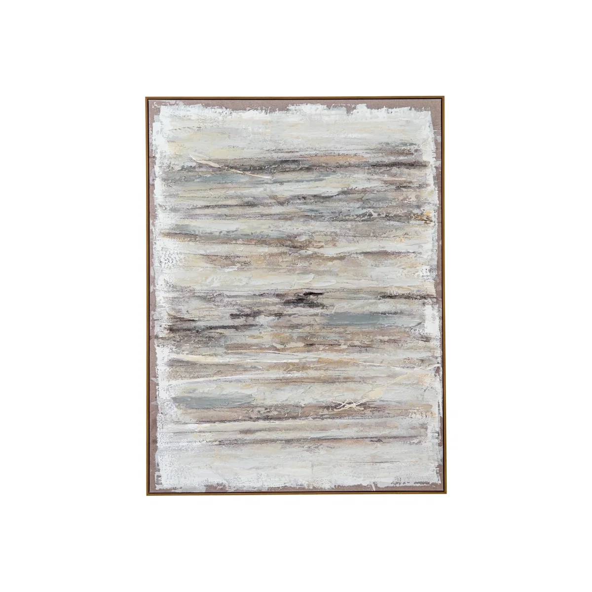 Breeze Hand Painted Canvas Wall Art in Modern Frame - Brown