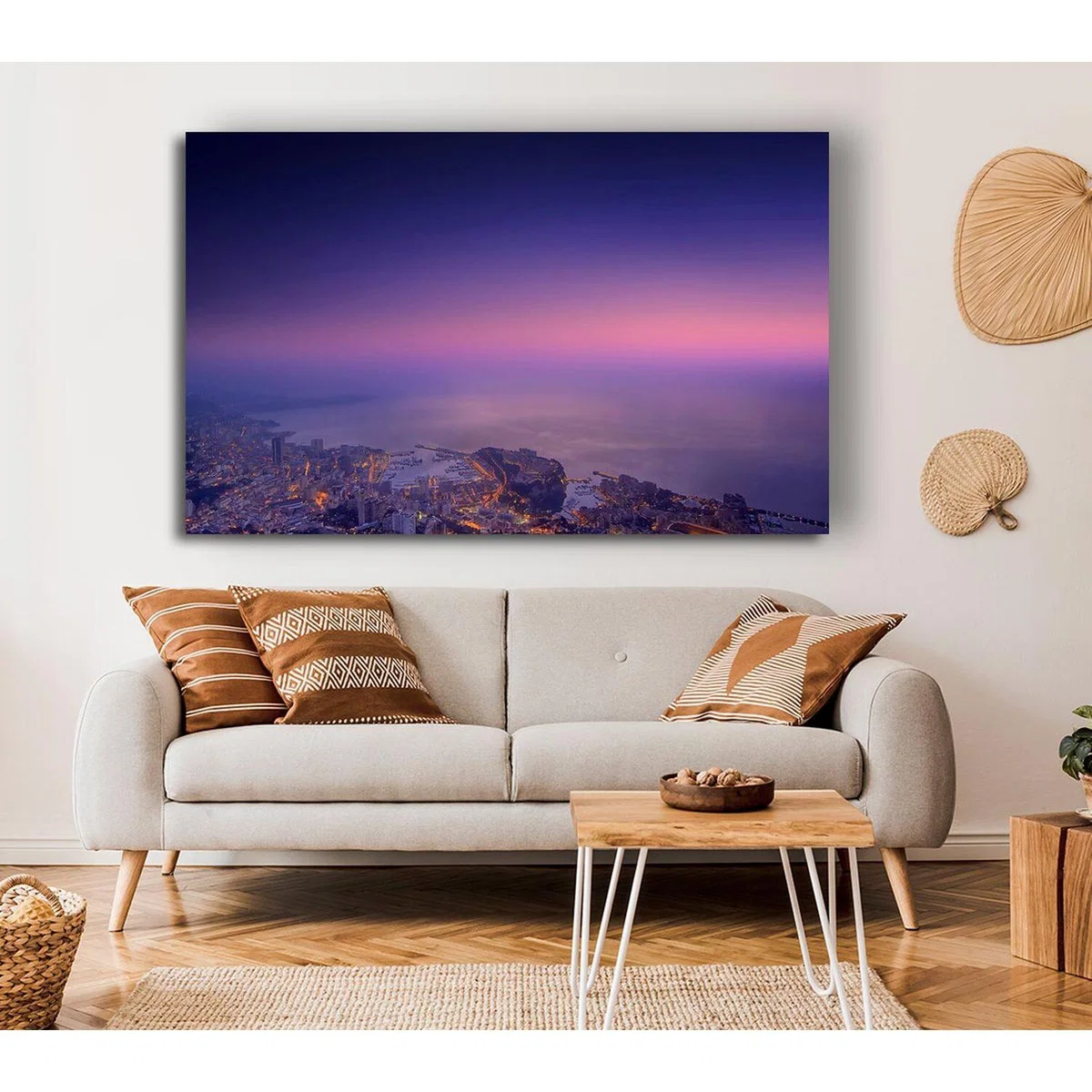 Monte Carlo Monaco Mist Canvas Print Wall Art - Yellow / 66.04cm – image 3