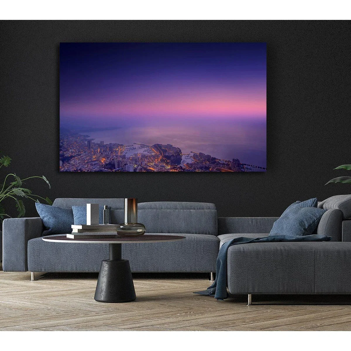 Monte Carlo Monaco Mist Canvas Print Wall Art - Yellow / 66.04cm – image 4
