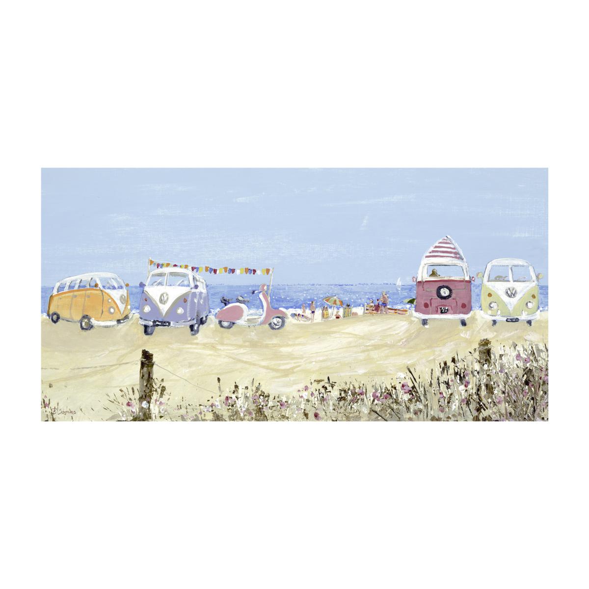 Campers On The Beach Canvas