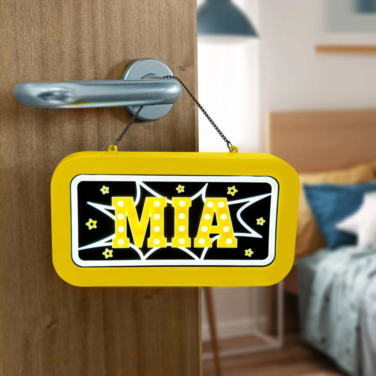 Mia Pre-personalised Light-Up Neon Bedroom Sign - Yellow – image 8