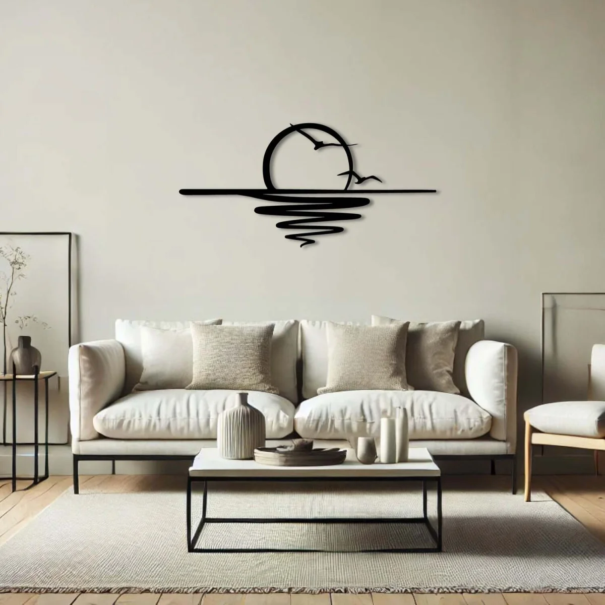 METAL WALL ART -SUN (v04) 120X58 CM - TEXTURE BLACK - Black – image 2