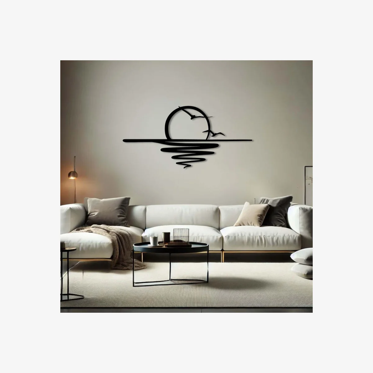 METAL WALL ART -SUN (v04) 120X58 CM - TEXTURE BLACK - Black – image 1