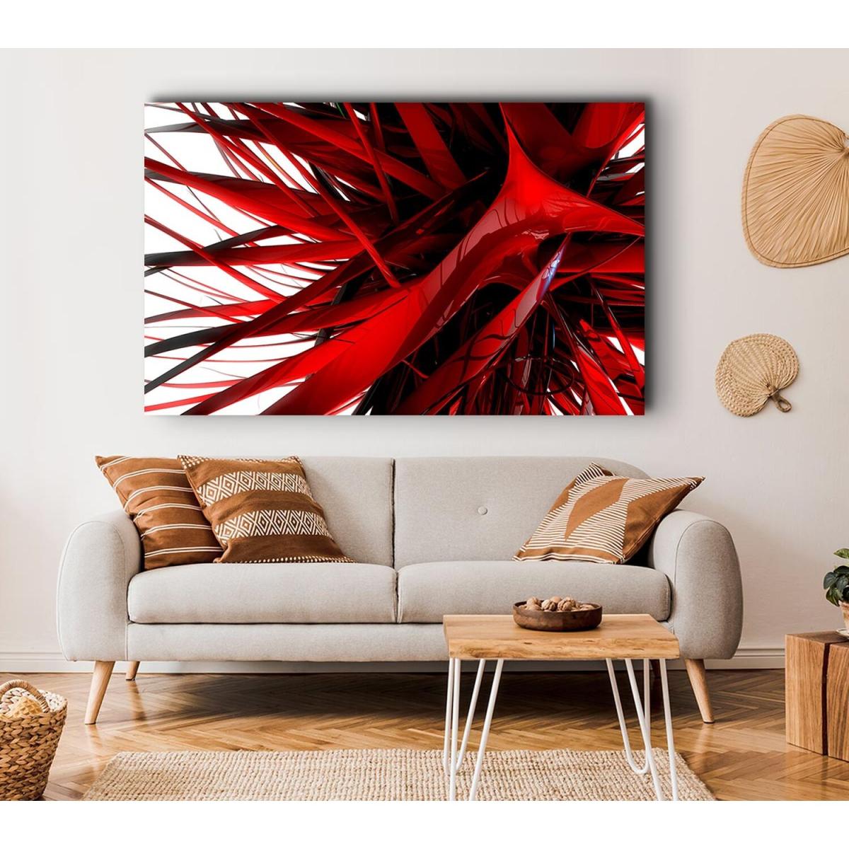 Red Maze Canvas Print Wall Art - Yellow / 35.56cm – image 4