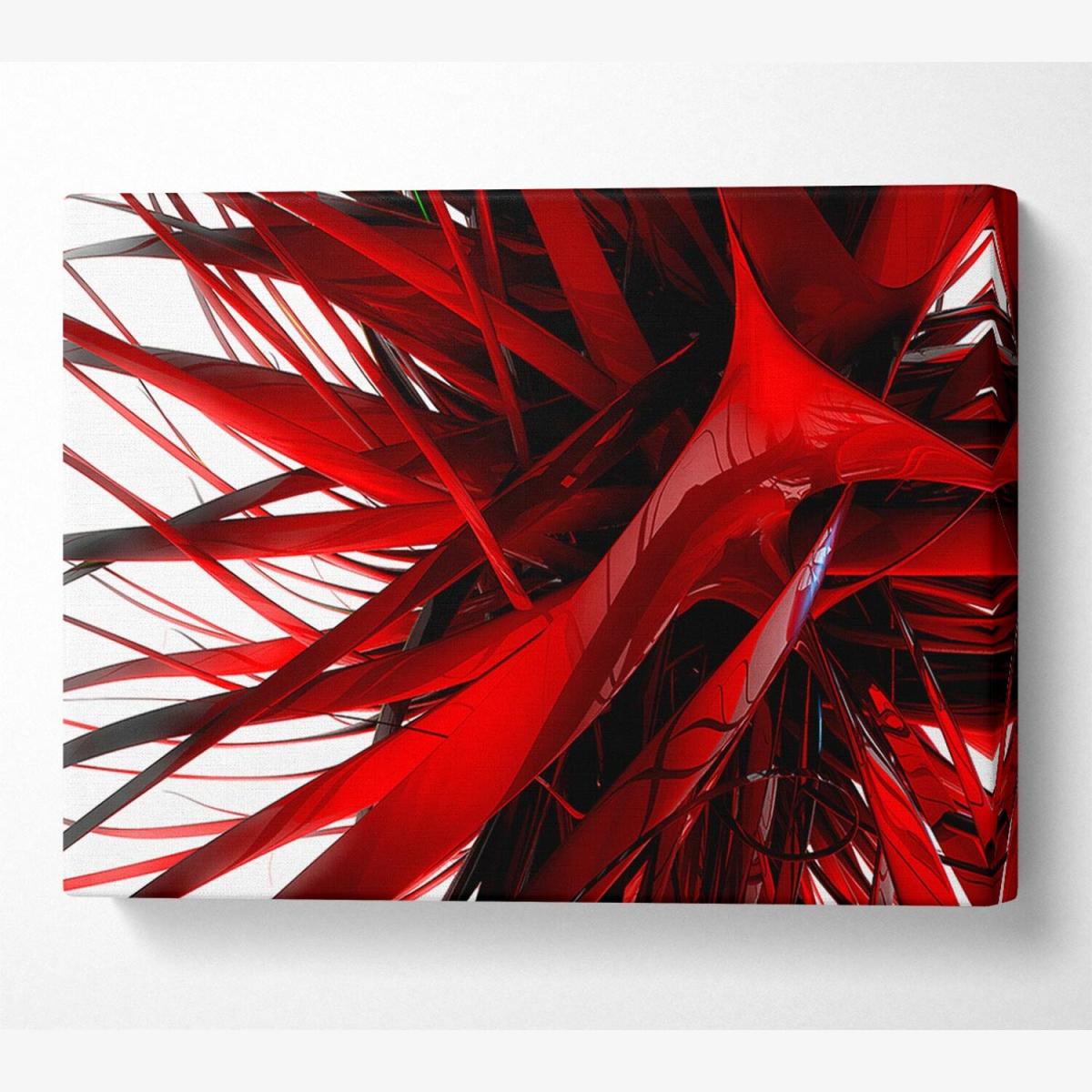 Red Maze Canvas Print Wall Art - Yellow / 35.56cm – image 1