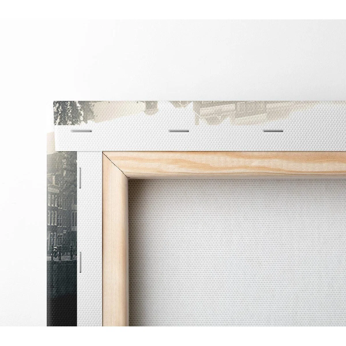 Misty Amsterdam Canvas Print Wall Art - Yellow / 35.56cm – image 3
