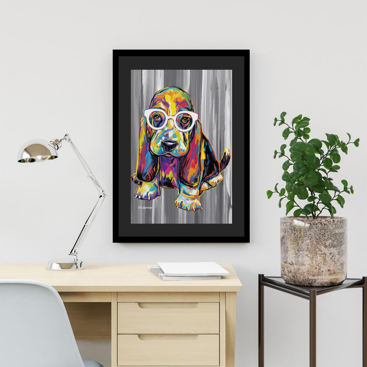 Joshua the Dog Framed Wall Art - Black / 53.5cm – image 3