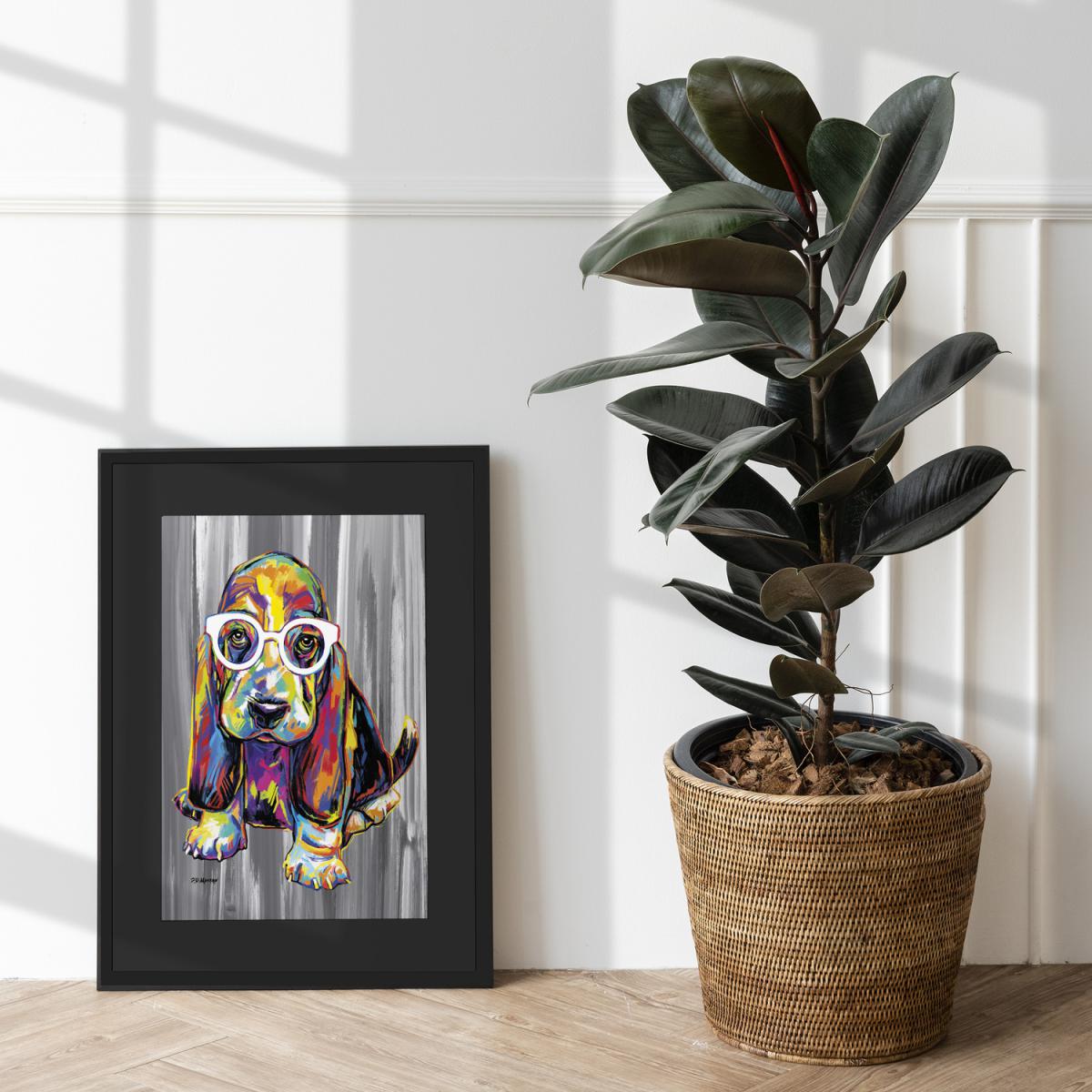 Joshua the Dog Framed Wall Art - Black / 53.5cm – image 4