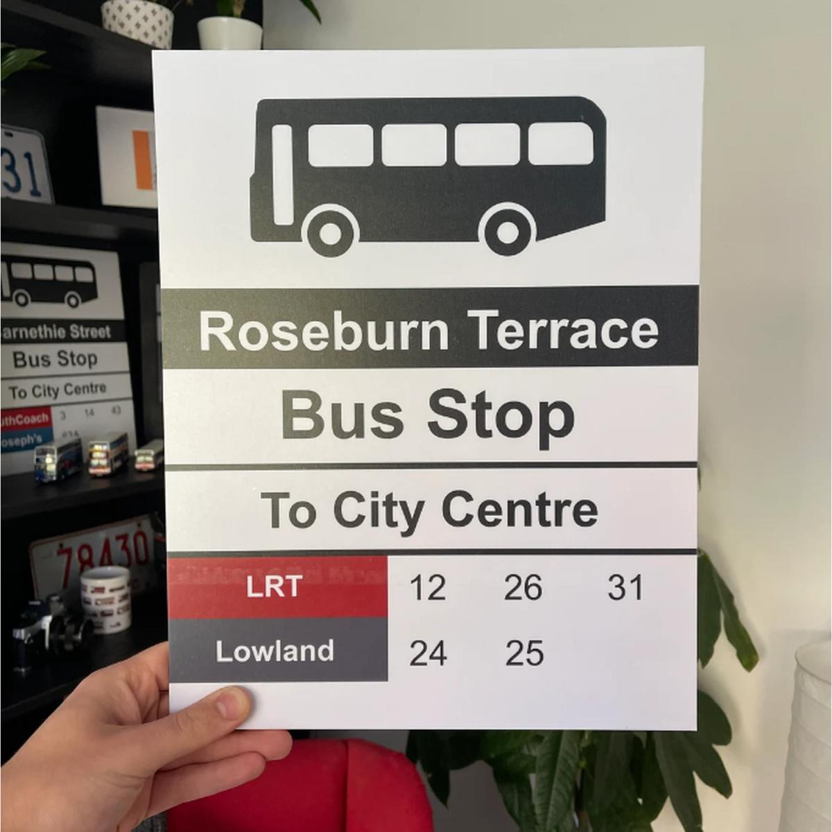 Bus Stop Sign Replica - Customisable - White – image 5