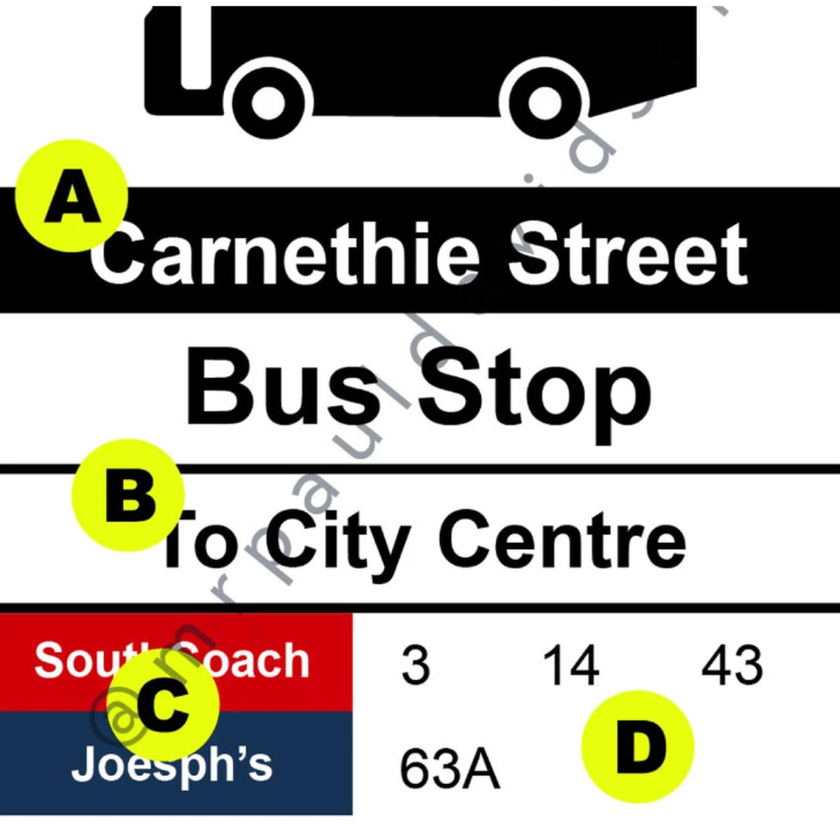 Bus Stop Sign Replica - Customisable - White – image 6
