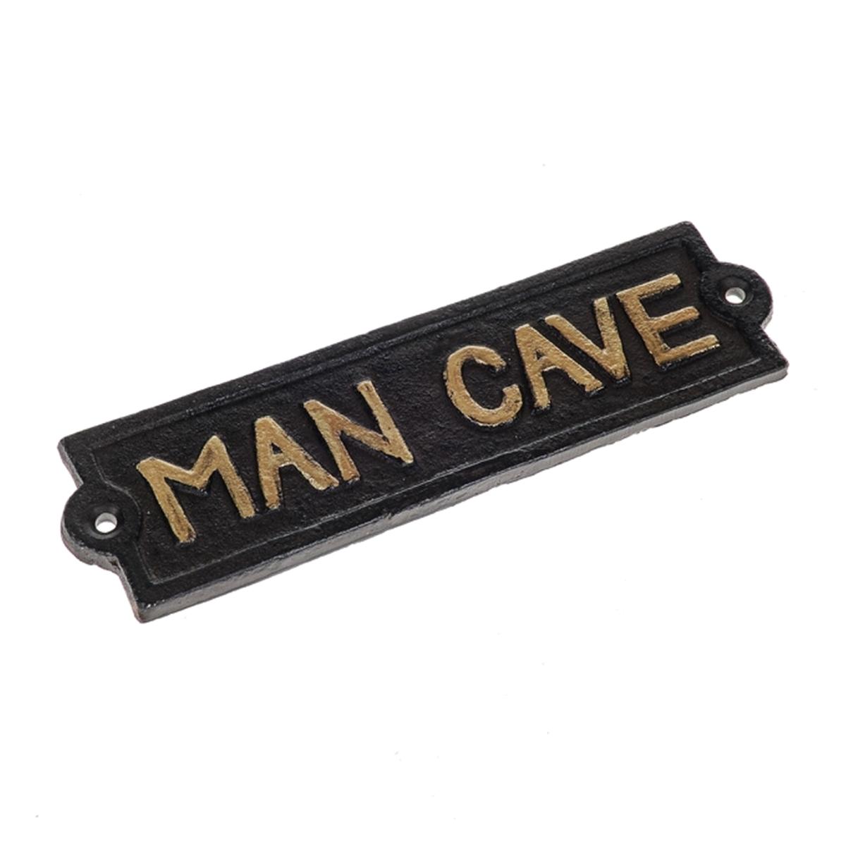 Cast Iron Man Cave Plaque - Black