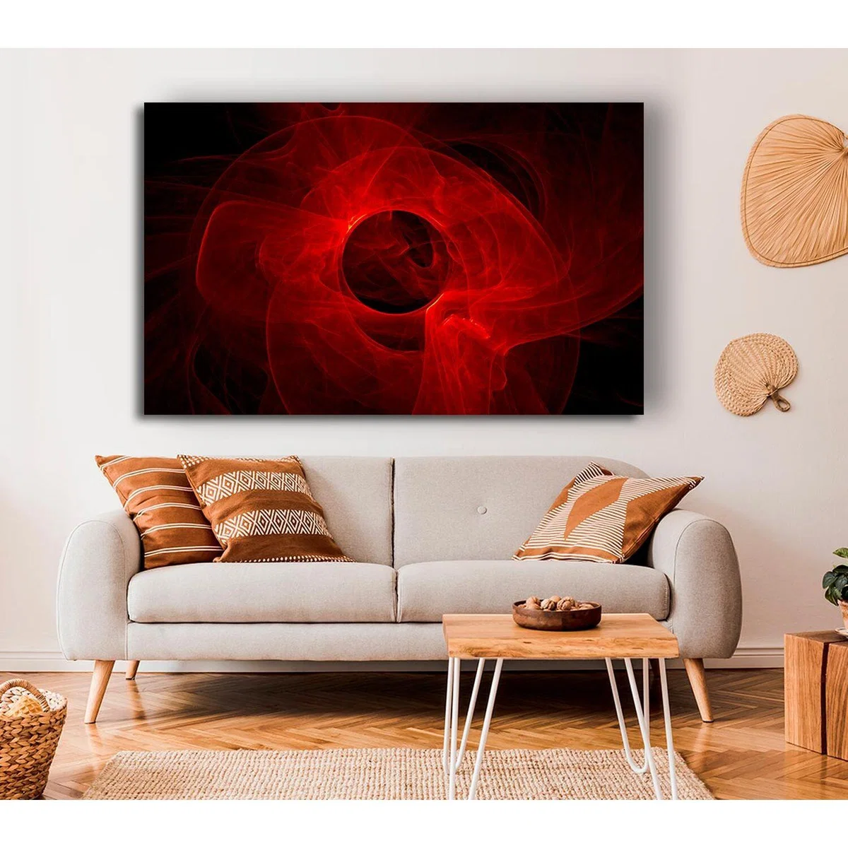 Red Planet Smoke Canvas Print Wall Art - Yellow / 66.04cm – image 2