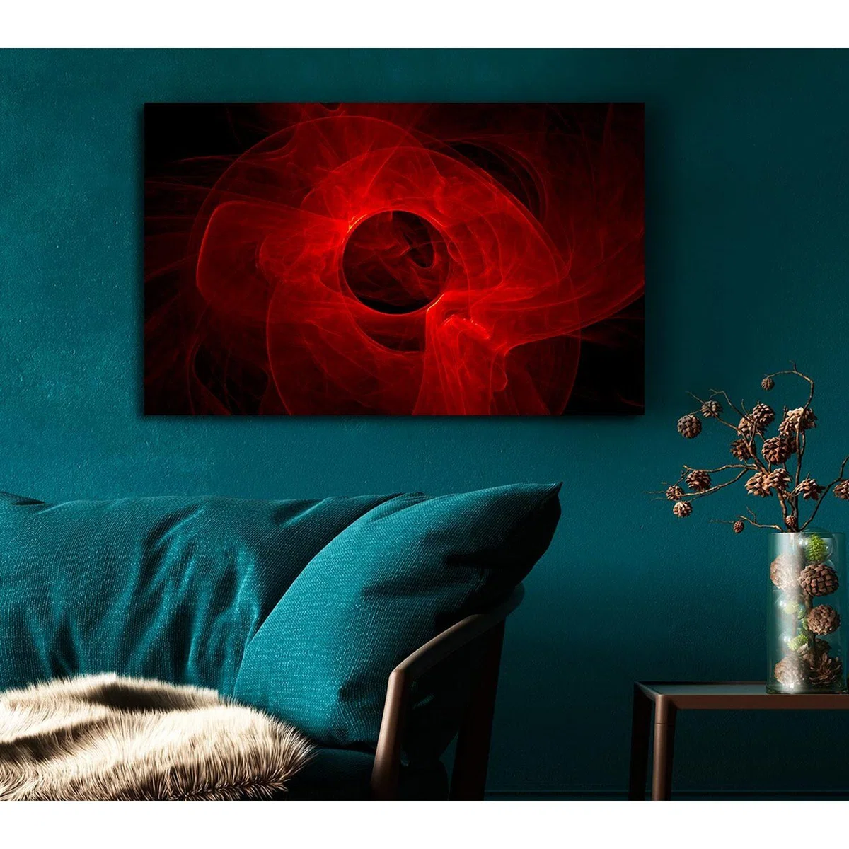 Red Planet Smoke Canvas Print Wall Art - Yellow / 66.04cm – image 3