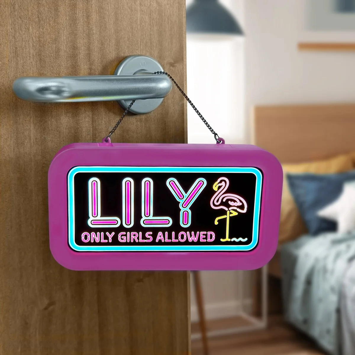 Lily Pre-personalised Light-Up Neon Bedroom Sign - Pink – image 7