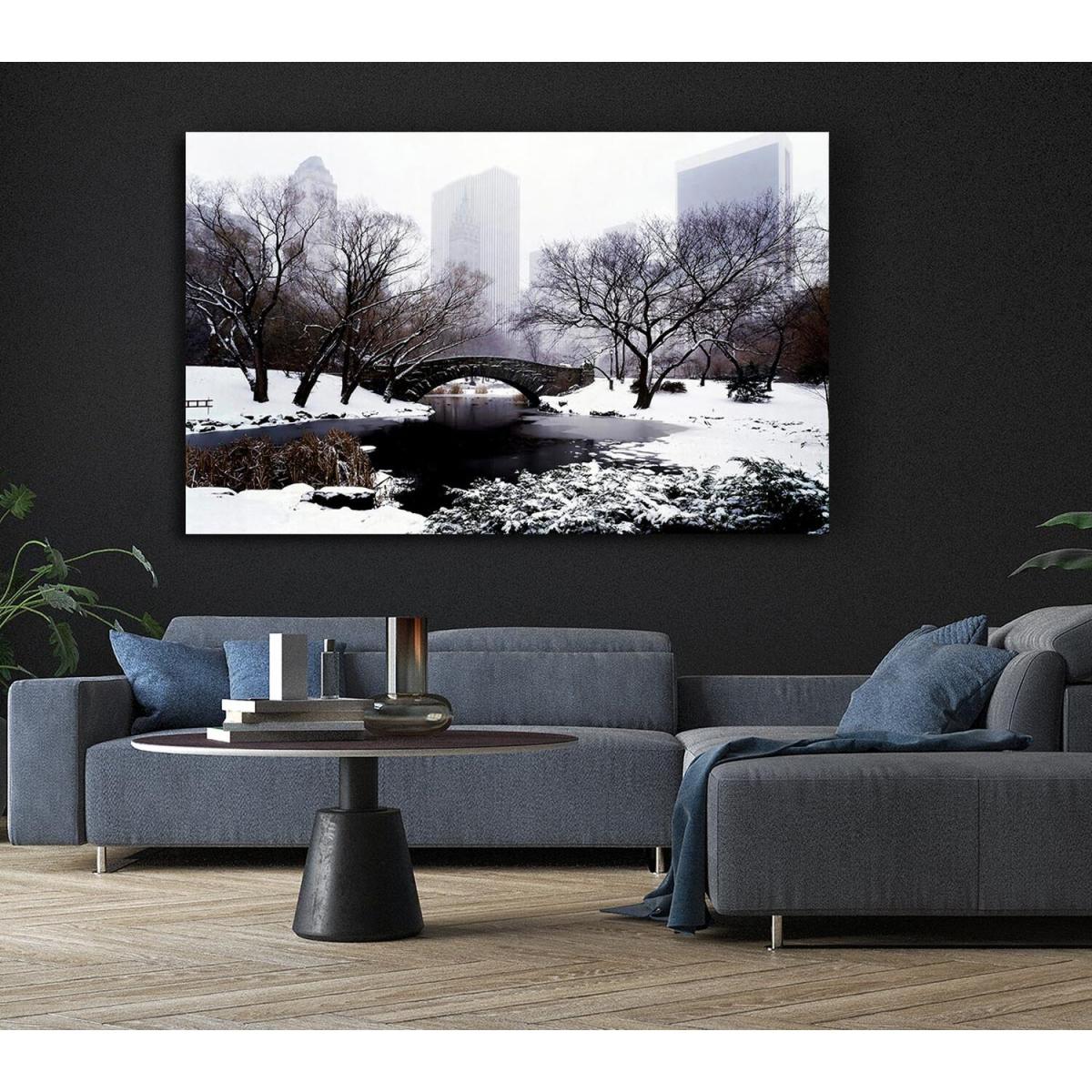 Central Park In Winter Canvas Print Wall Art - Yellow / 50.8cm – image 5