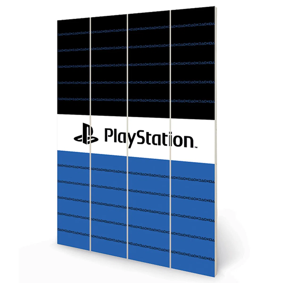 PlayStation (Pinstripe Horizontal Sections) Wall Art - Black, white, blue – image 2