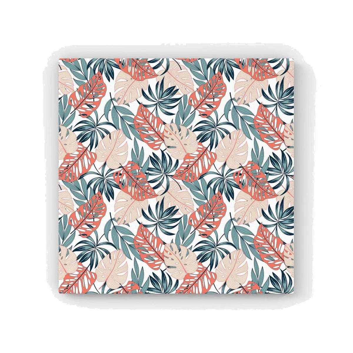 Tropical Leaf Pattern HD Metal Print - Green / 30cm