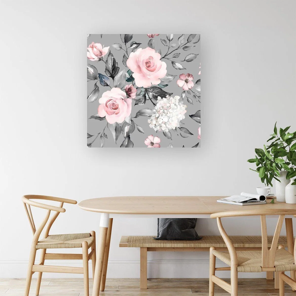 Dusty Pink Roses Canvas Print - Pink / Small – image 2