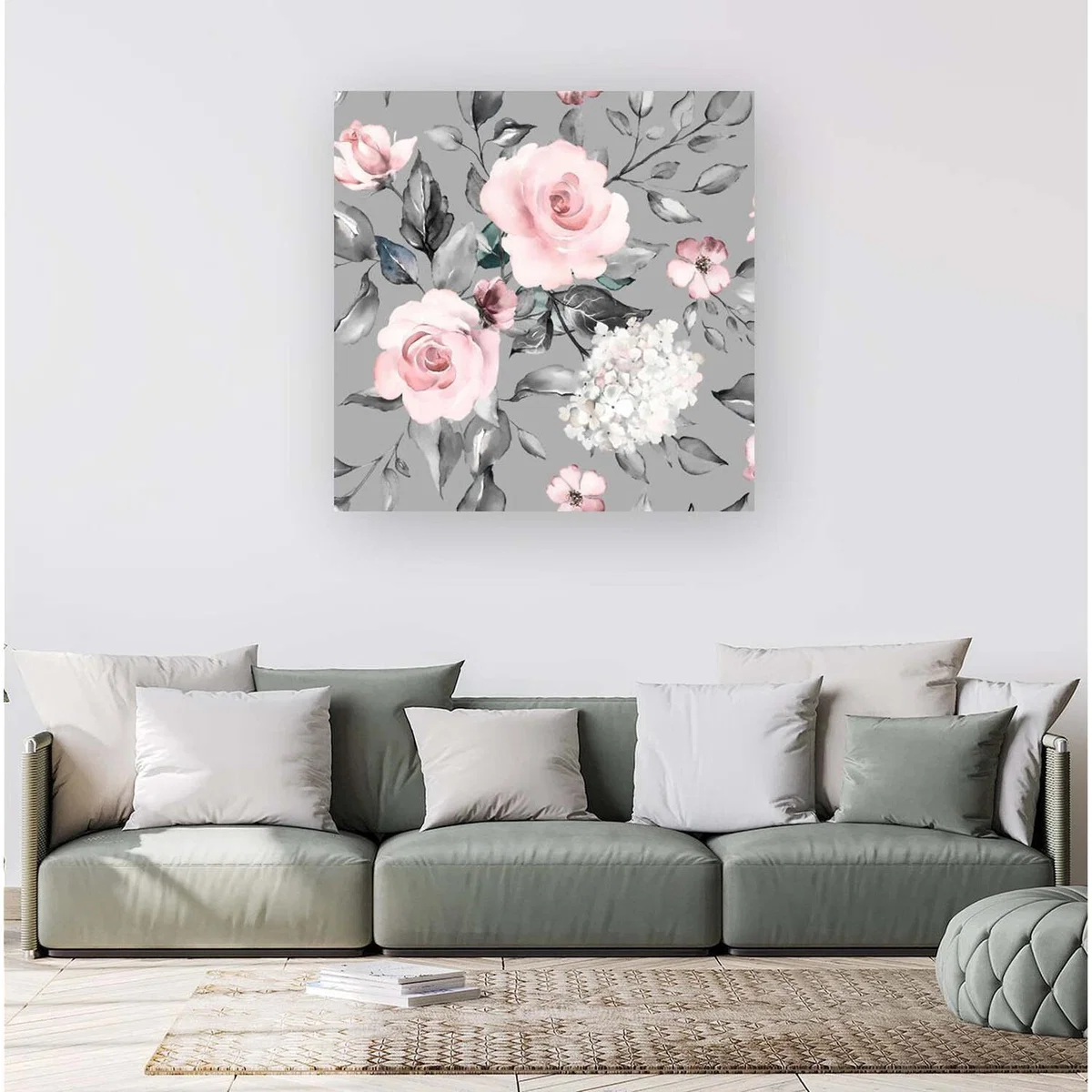 Dusty Pink Roses Canvas Print - Pink / Small – image 3