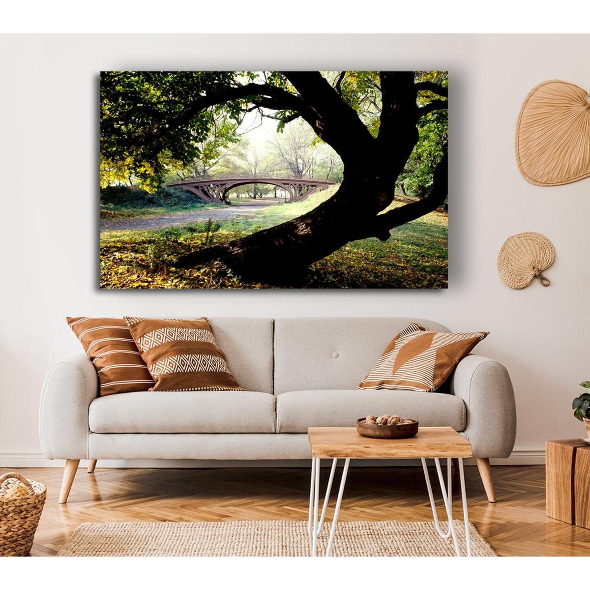 Central Park Bridge New York City Canvas Print Wall Art - Yellow / 66.04cm – image 4