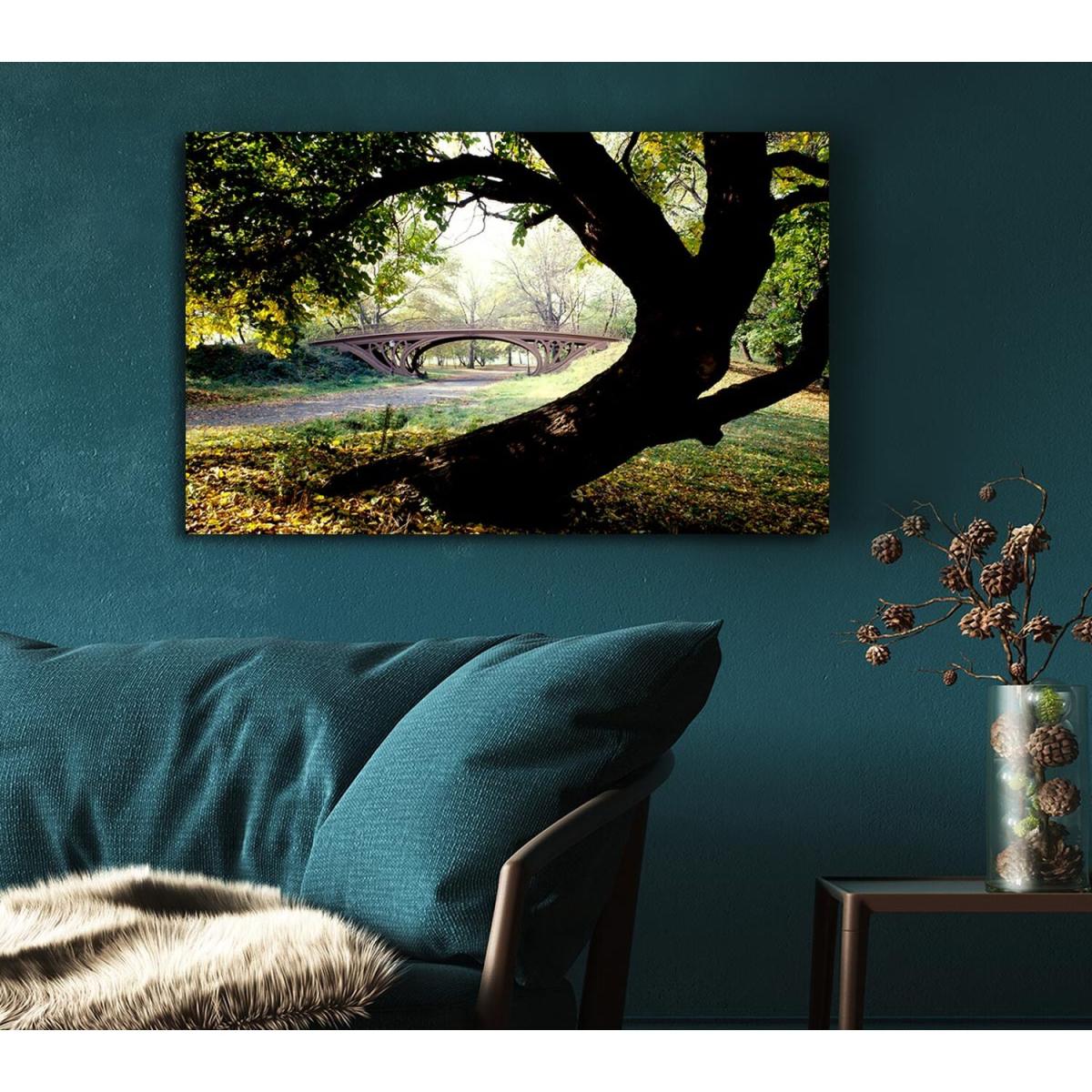 Central Park Bridge New York City Canvas Print Wall Art - Yellow / 66.04cm – image 5
