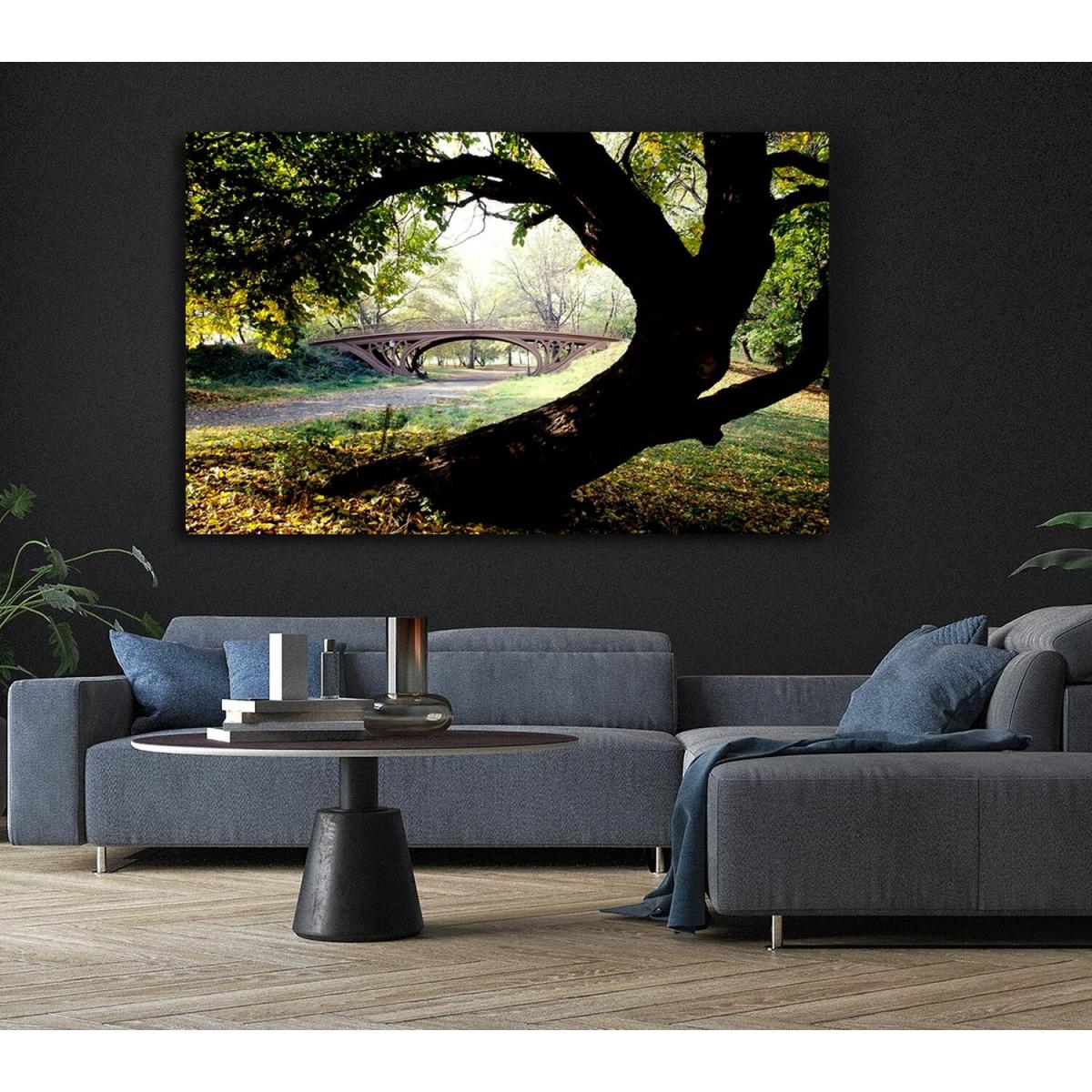 Central Park Bridge New York City Canvas Print Wall Art - Yellow / 66.04cm – image 6