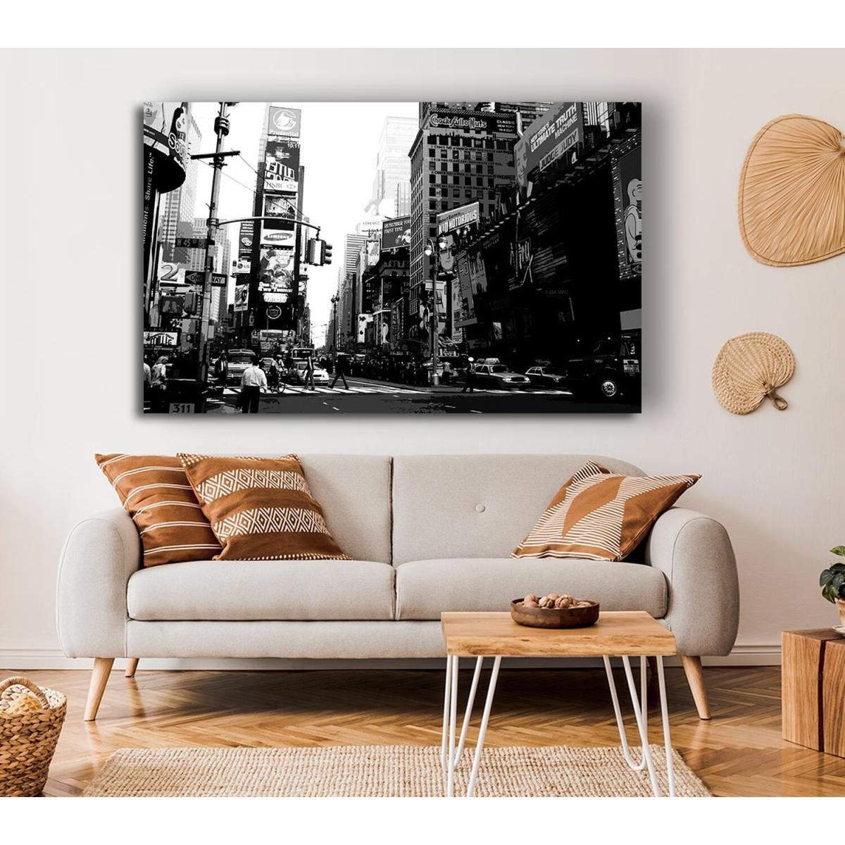 In The Heart Of Tokyo B n W Canvas Print Wall Art - Yellow / 50.8cm – image 3