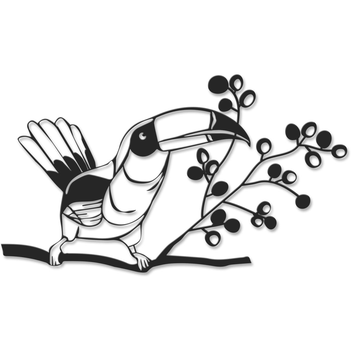 Toucan Theme  Wall Art Metal Decorative Object - Black - Black – image 2