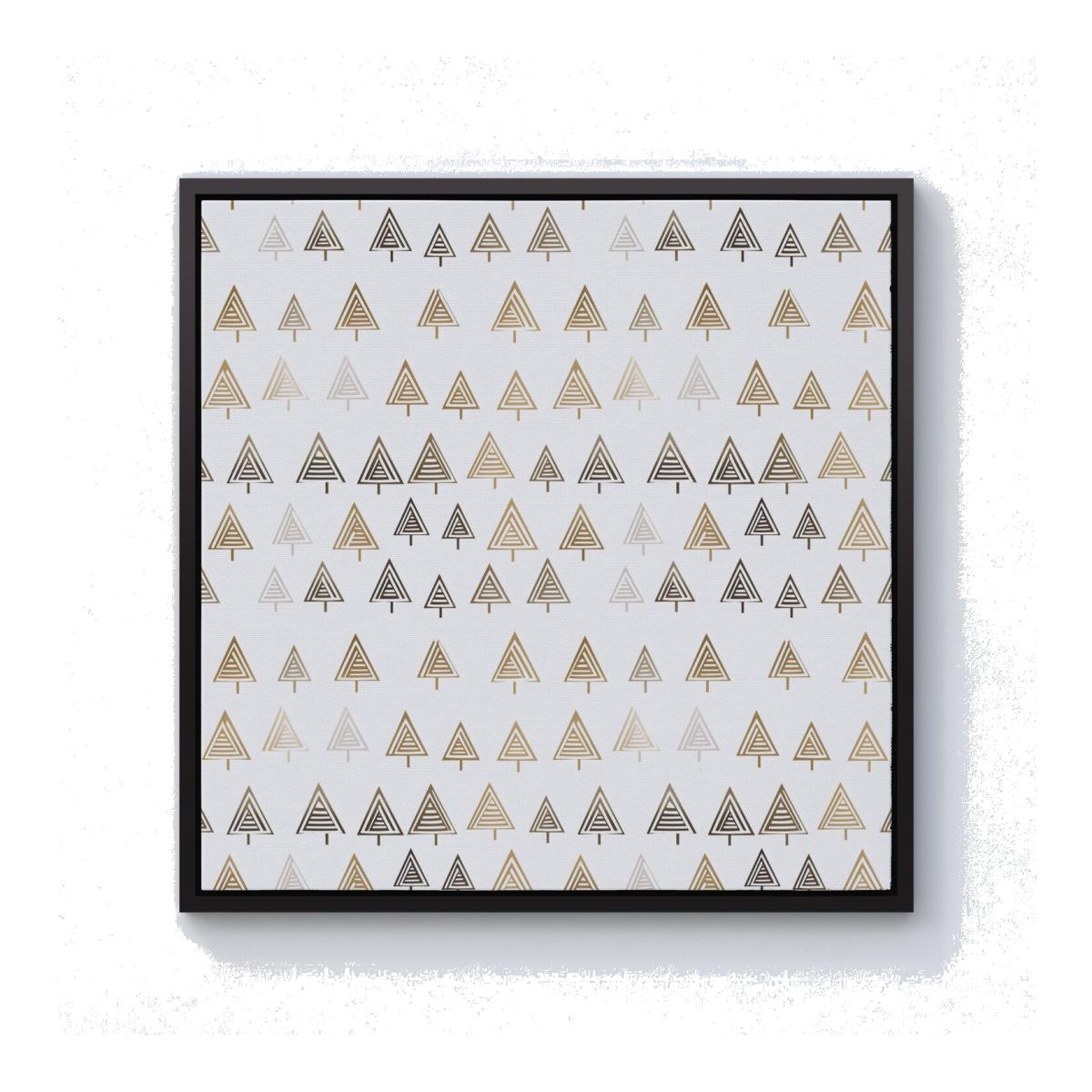 Geometric Christmas Tree Pattern Canvas Print - White / 101.6cm / Black Frame